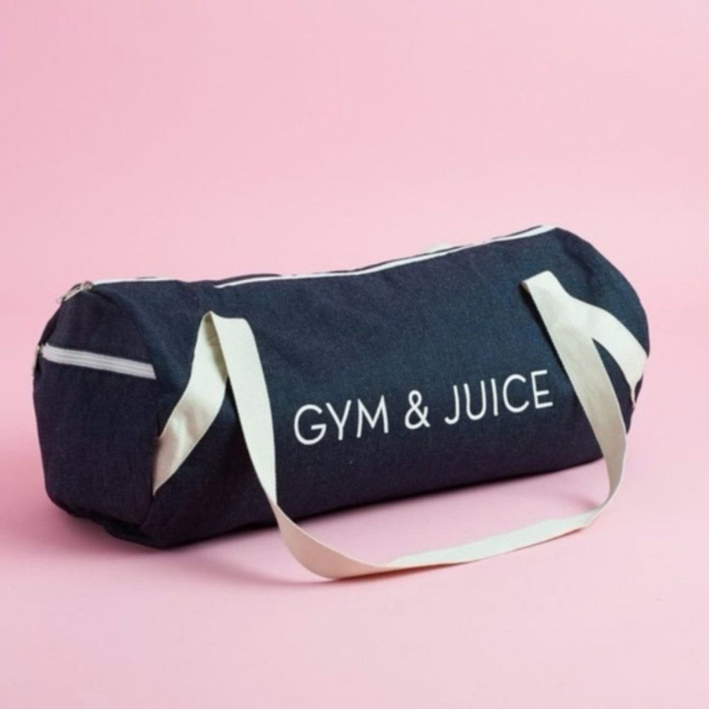 NEW Gym & Juice Denim Duffle Bag